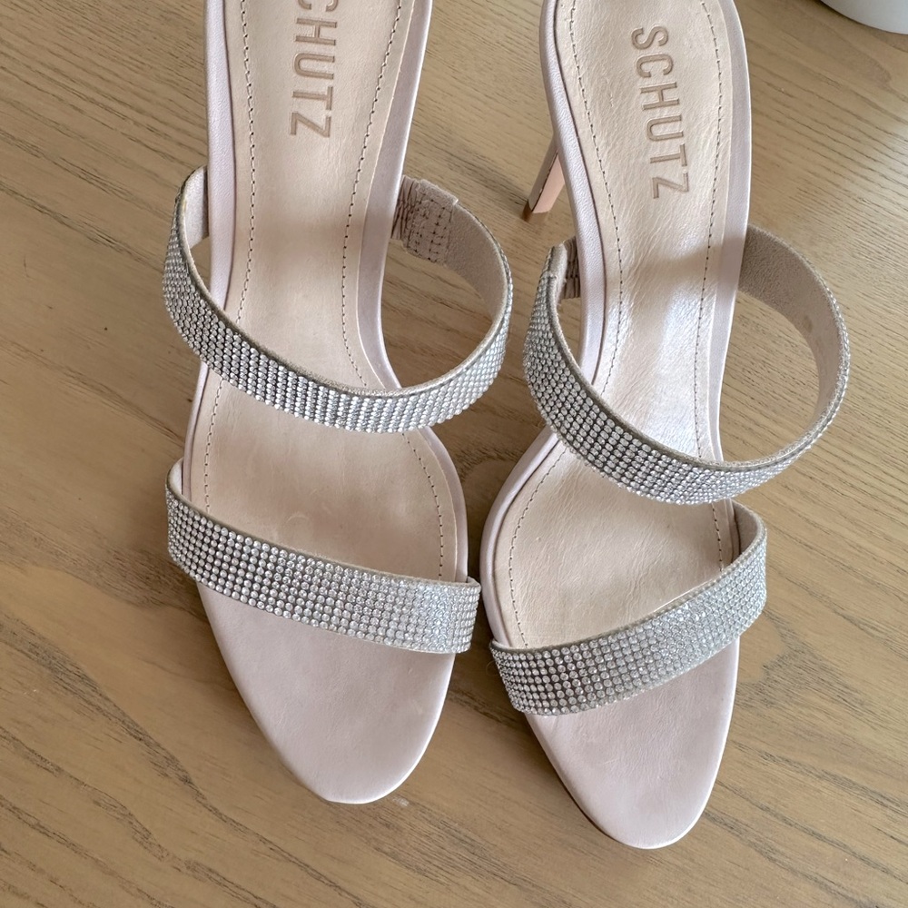 SCHUTZ Silver and Cream Sandals - Picture 5 of 10